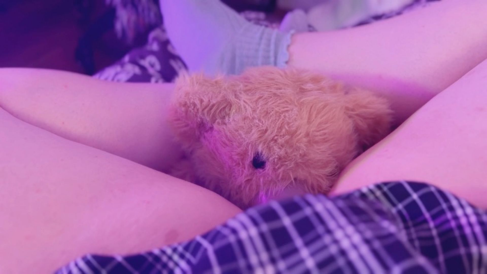 My teddy bear helps me cum