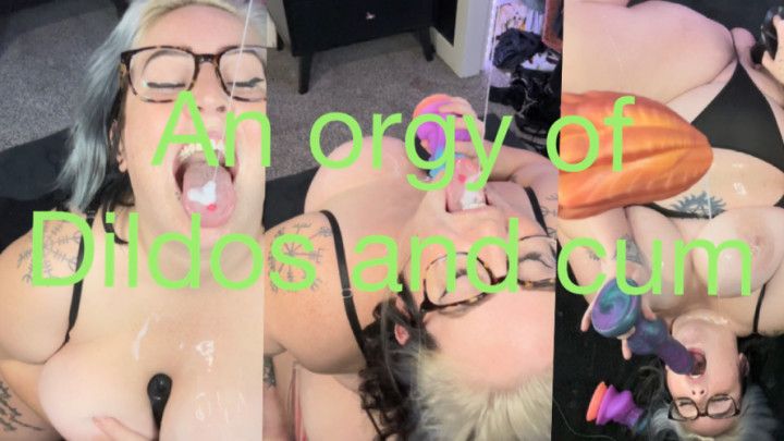 An orgy of dildos and cum