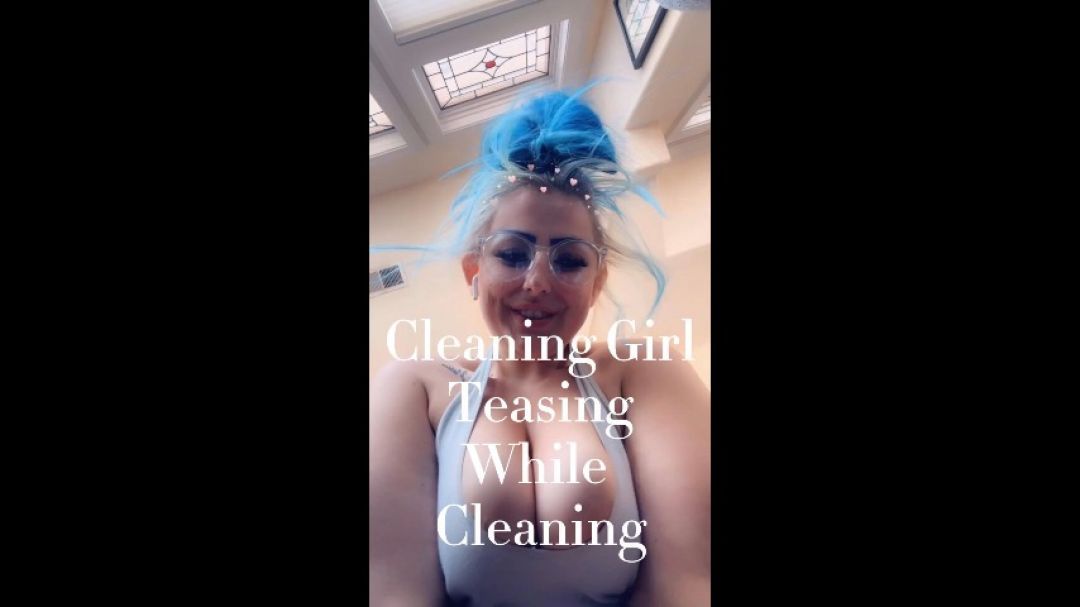 Cleaning Girl Teasing While On The Job