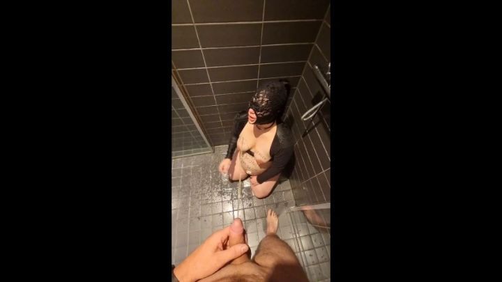 POV 8th Month pregnant urinal and cumdump