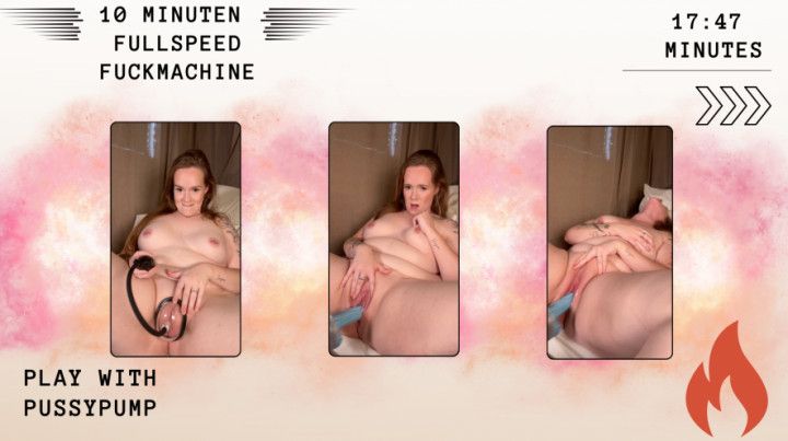 10 minutes Fullspeed fuckmachine with big dildo