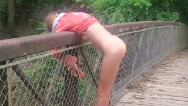 Tied to a bridge and fucked in the woods