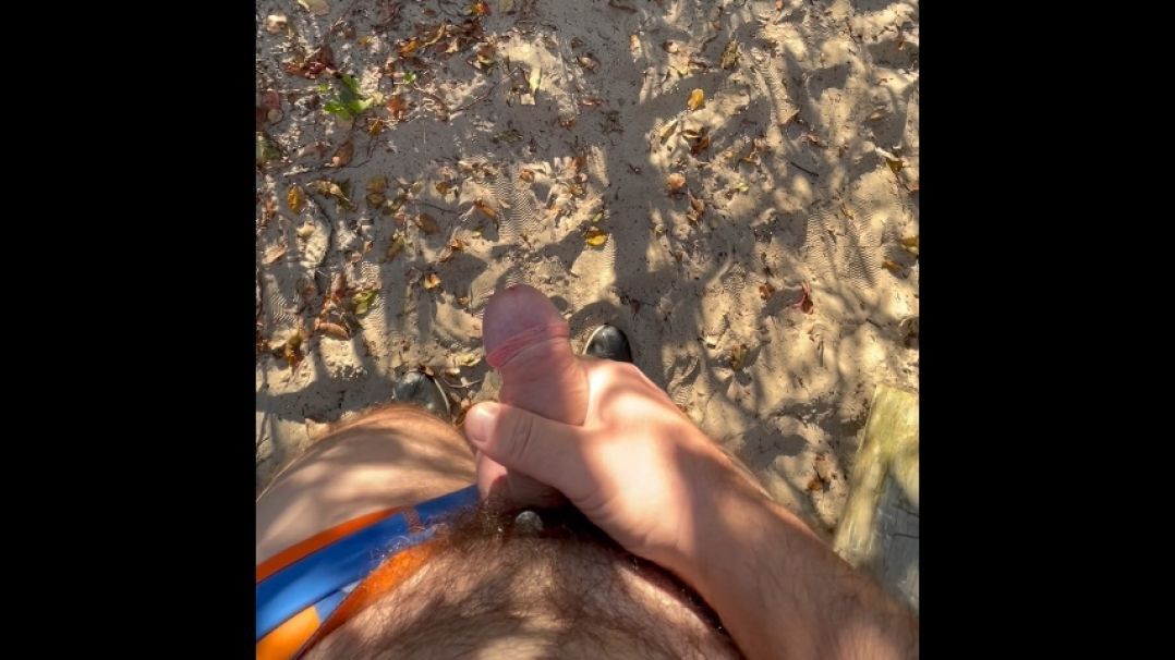 Handjob on a public beach