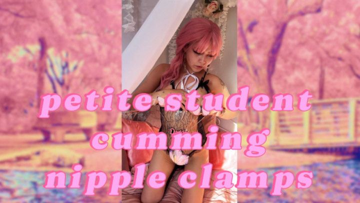 ddlg barely legal student with nipple clamps cumming