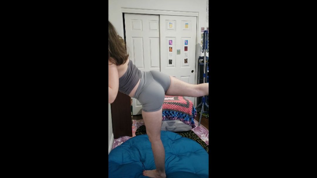 Stretching Compilation - Tube Top and Tight Booty Shorts