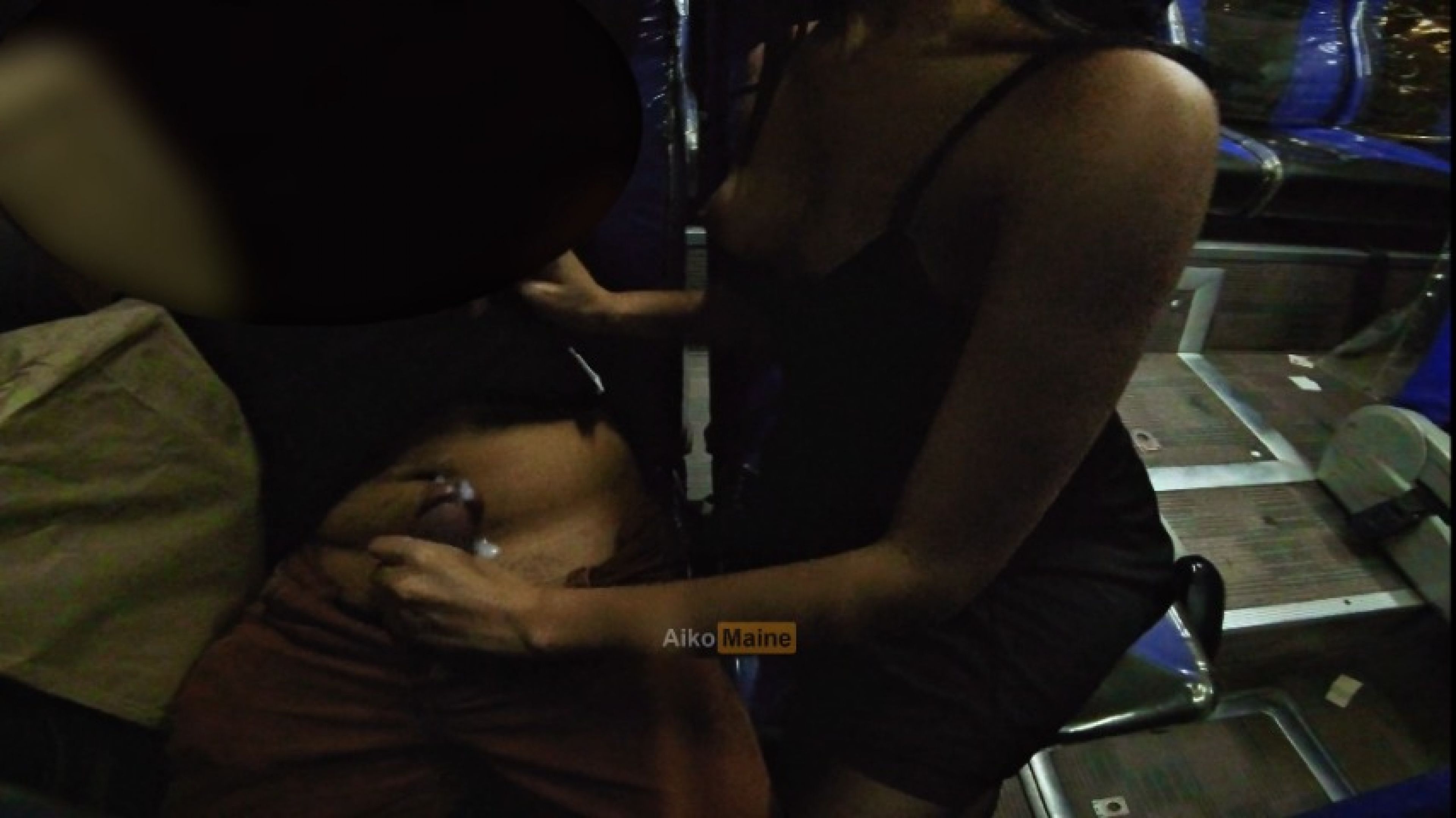 4K Risky Public Bus Handjob After Date