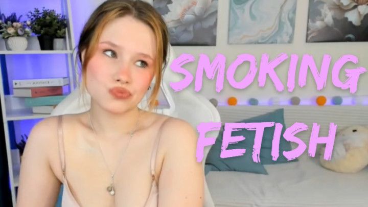 Sexy shy girl is smoking for you
