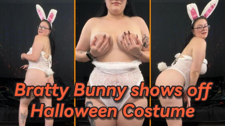 Bratty Bunny shows off her Slutty Halloween Costume