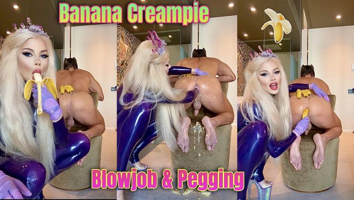 PERVERT WOMAN Banana  Creampie from Barcelona