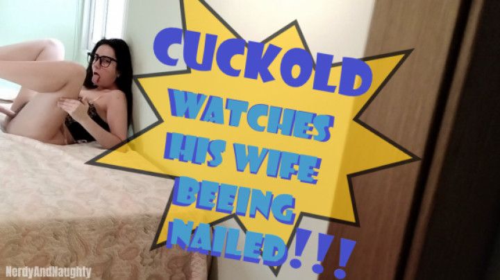 Cuckold watching wife from wardrobe