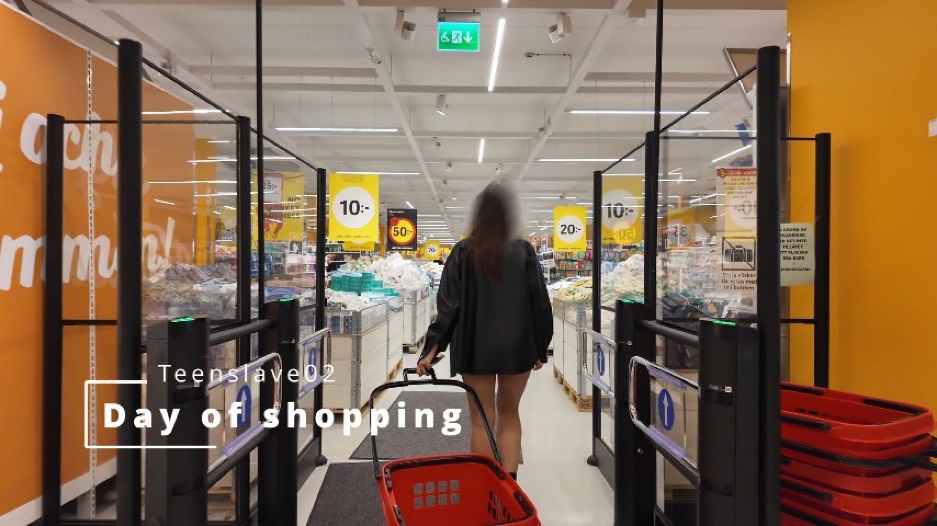 Teen slave out shopping in public