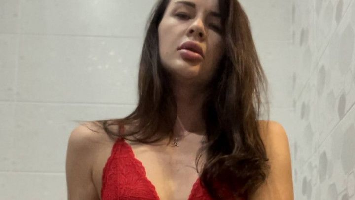 MASTURBATION IN RED LINGERIE