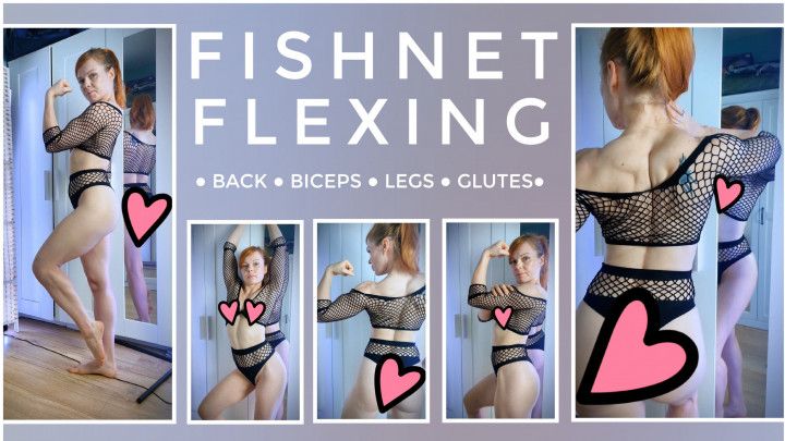 Black Fishnet Flexing Back Biceps Legs Glutes