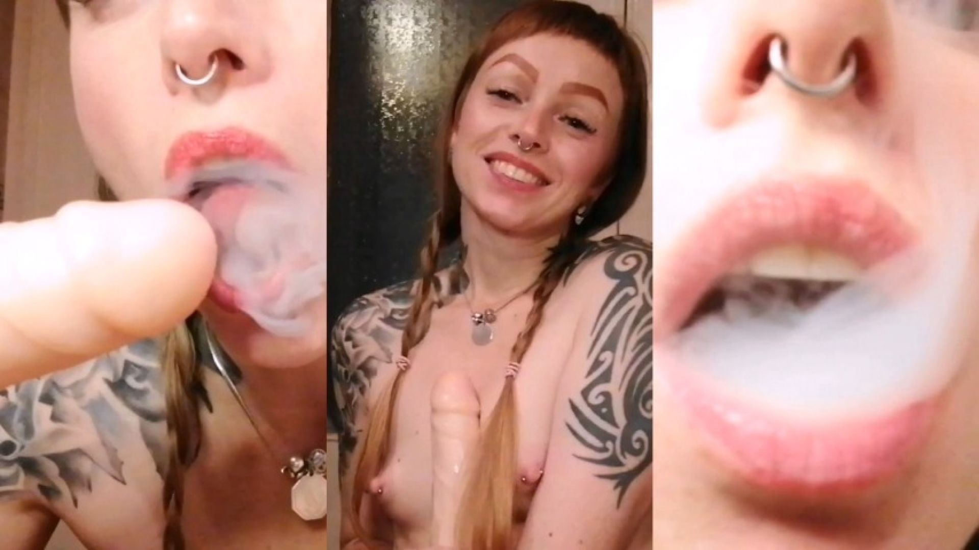 smoking and sucking dick right on camera