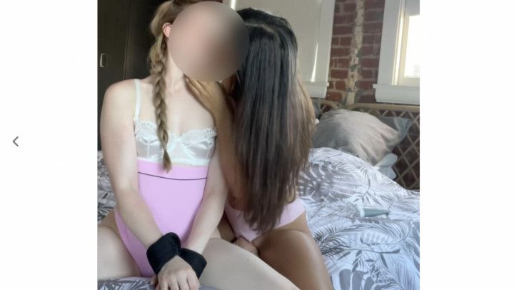 bi girl lesbian wedgie domination and makeout play