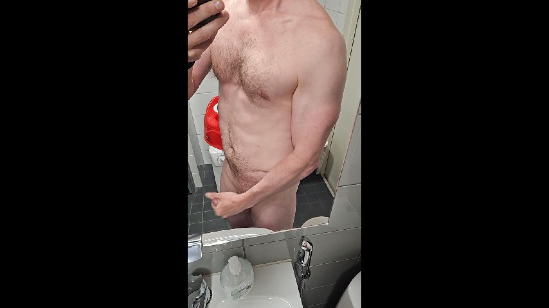 Muscular Daddy Is taking A Break in the Bathroom