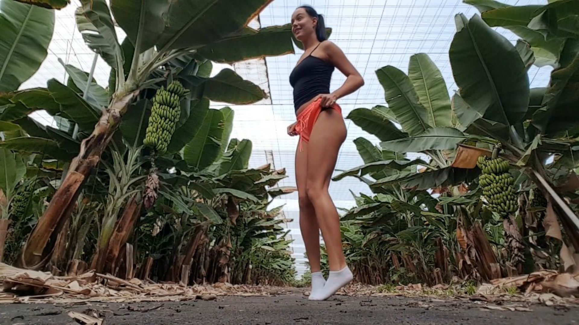 Outdoor Banana Plantage Risky Hd Video