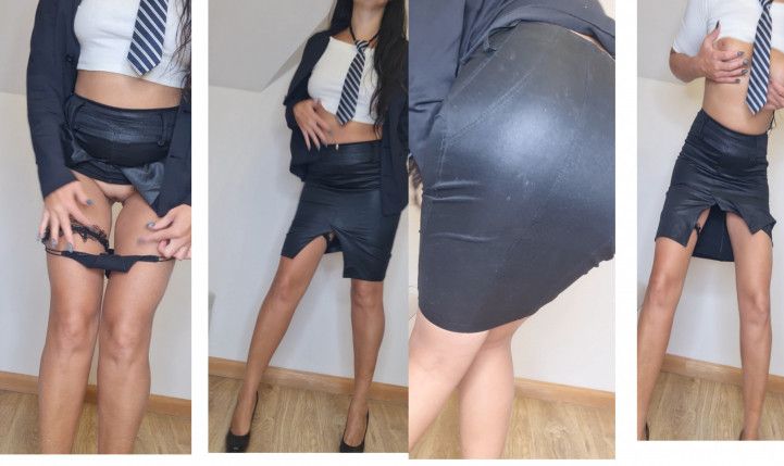 Custom- tight skirt tease