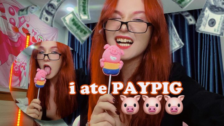 Findom Redhead Goddess eating marshmellow PAYPIG