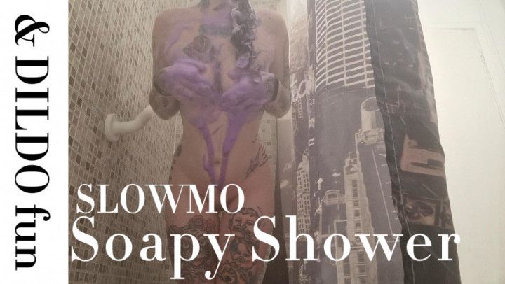 SlowMo Soapy Shower And Dildo Fun