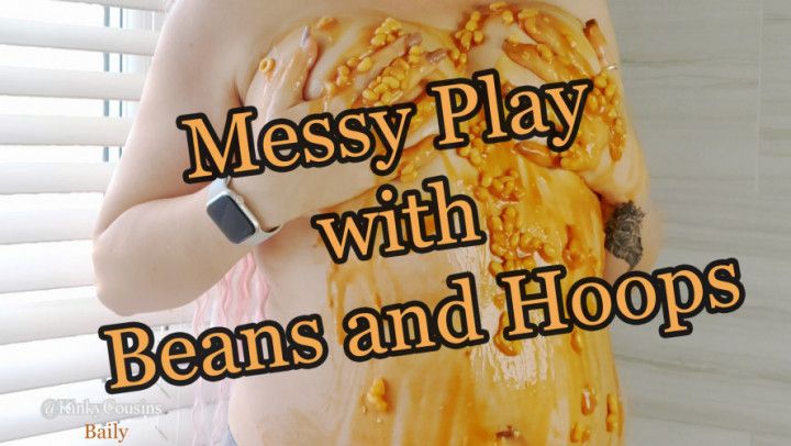 Baily's Messy Sploshing Play with Beans and Hoops