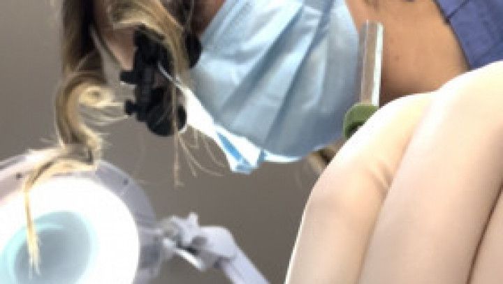 Dental cleaning ends with a happy ending blowjob/handjob