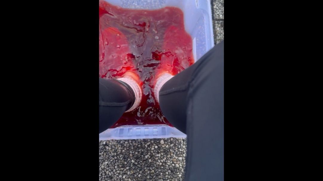 White socks in beet juice - playtime