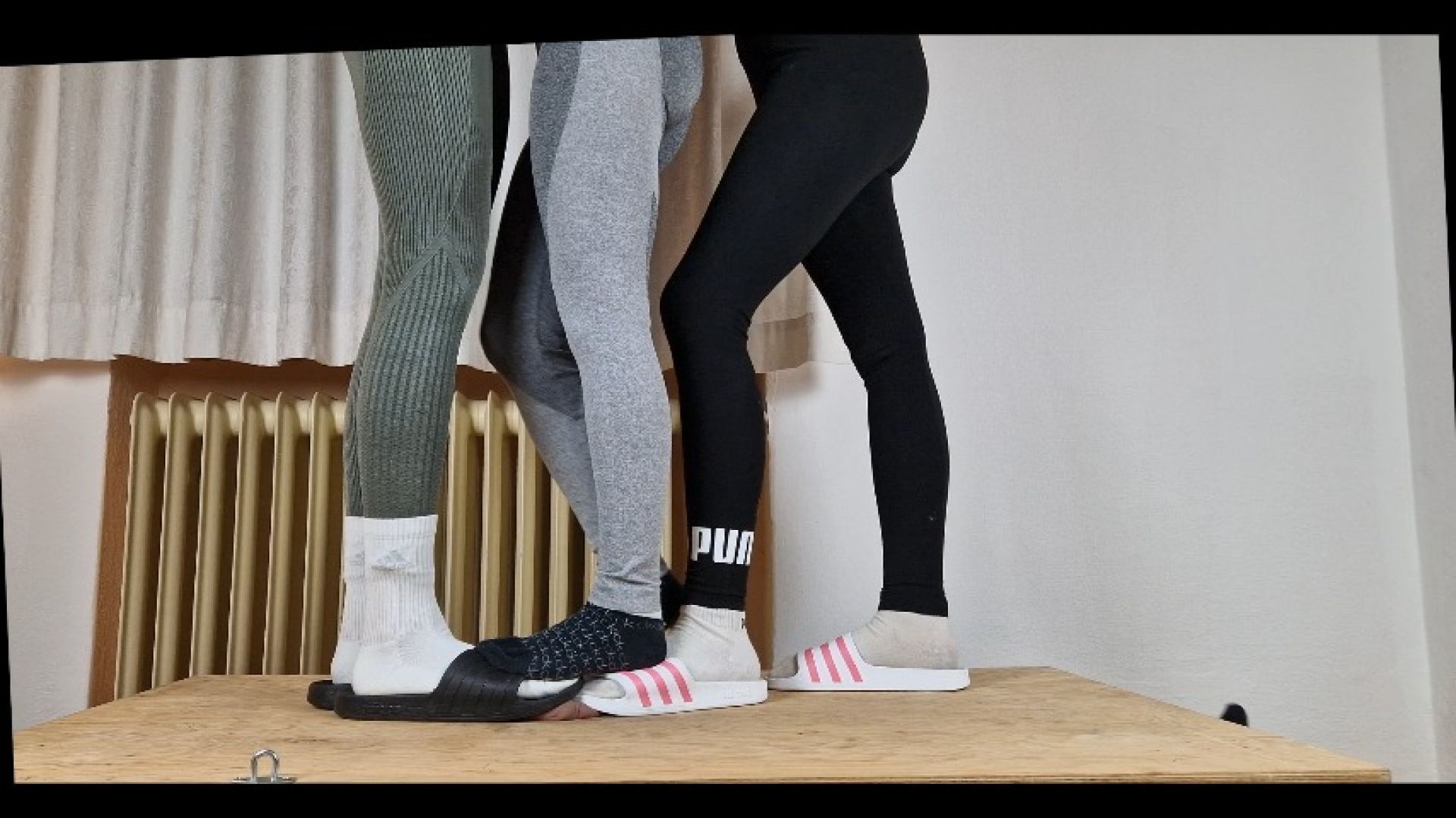 3 Girls in Socks and Slippers Cock Crush