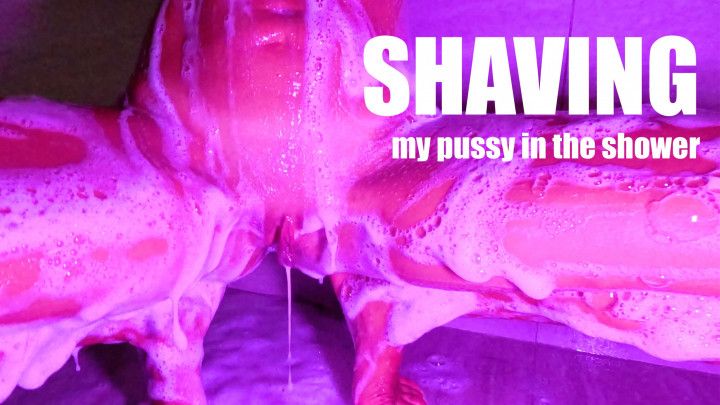 Shaving my pussy in shower