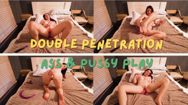 First Double Penetration Solo Anal and Pussy Play_MP4 HD