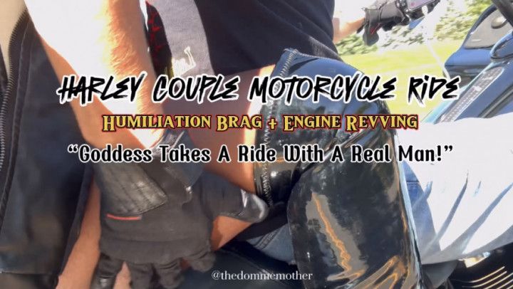 Harley Couple Motorcycle Ride Engine Revving Humiliation