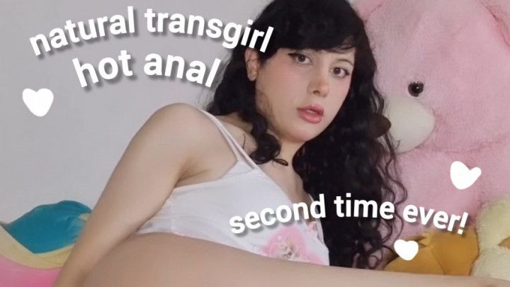 natural transgirl does second timer EVER anal !! femboy anal