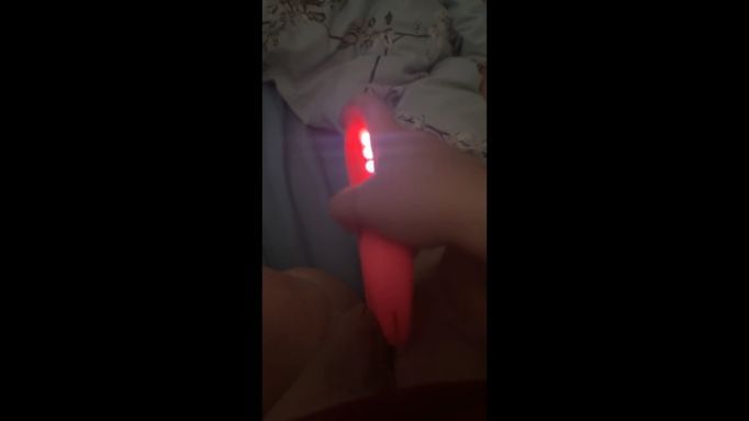 MILF fucks herself with pink rabbit vibrator