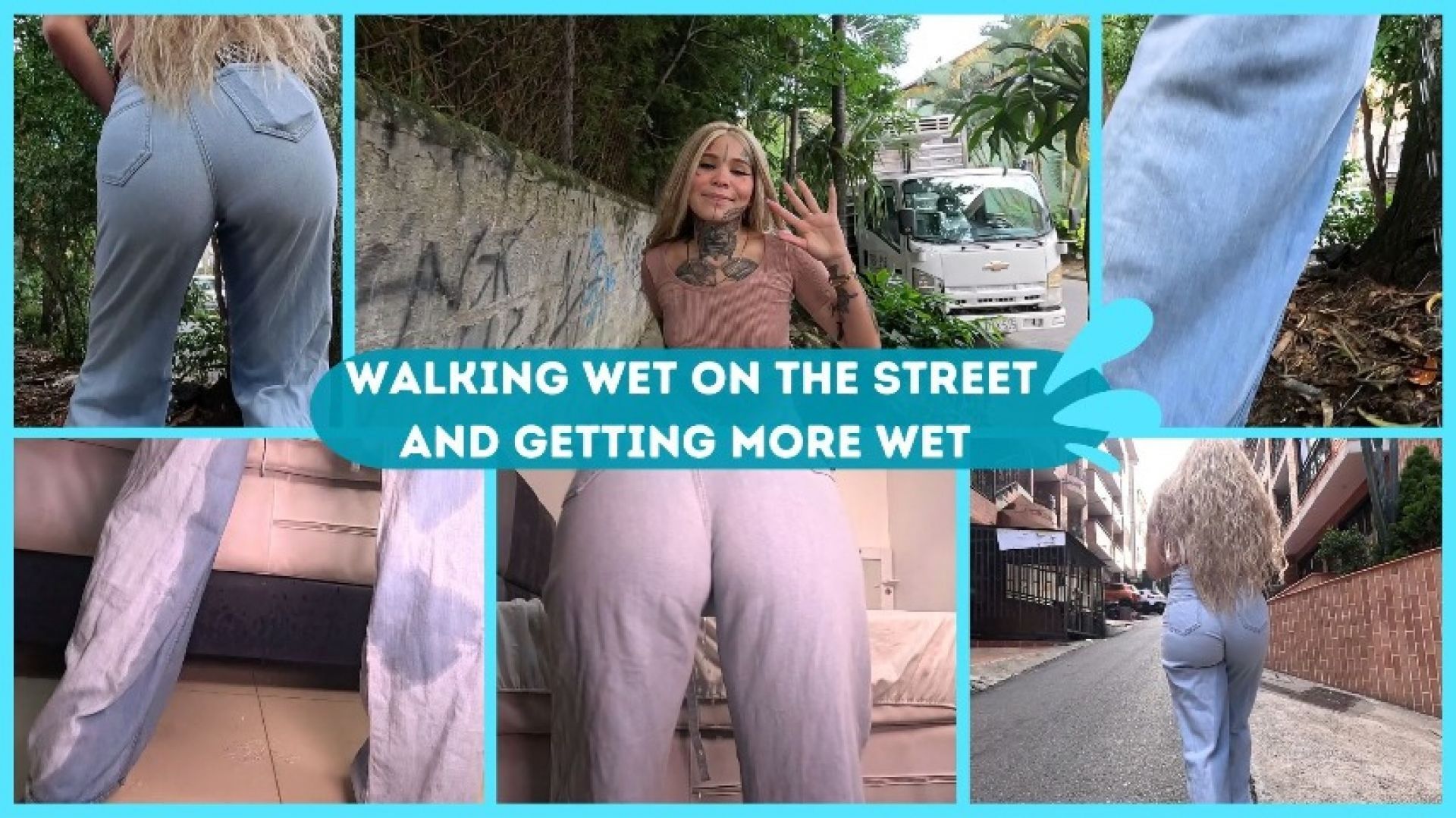 Walking wet on street and getting more wetv