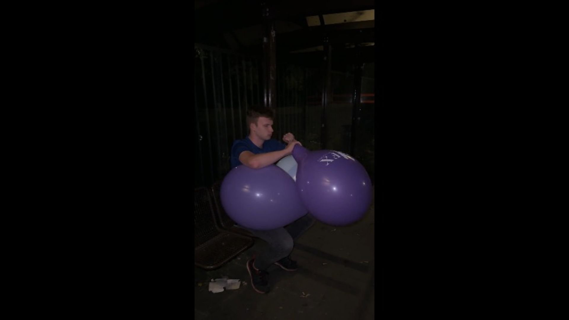 Balloon Popping on a Bus Stop