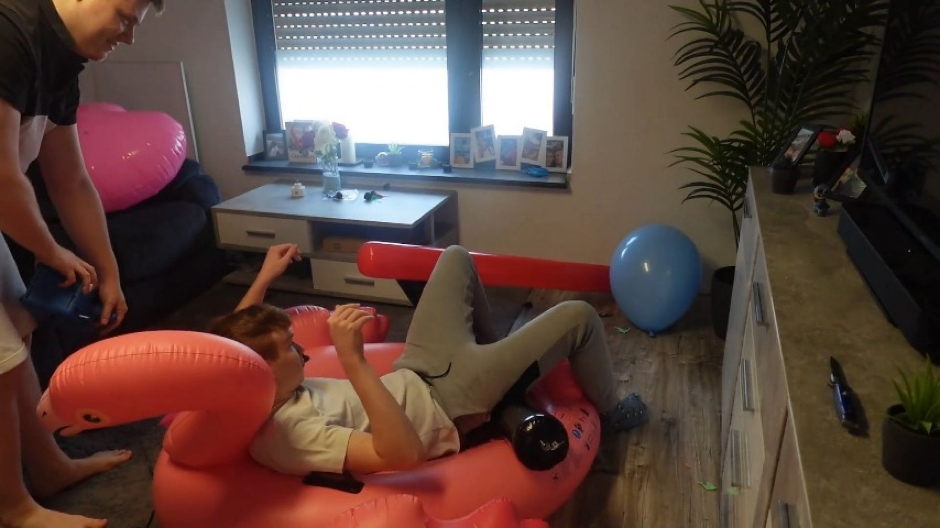 Inflatable Flamingo Popping