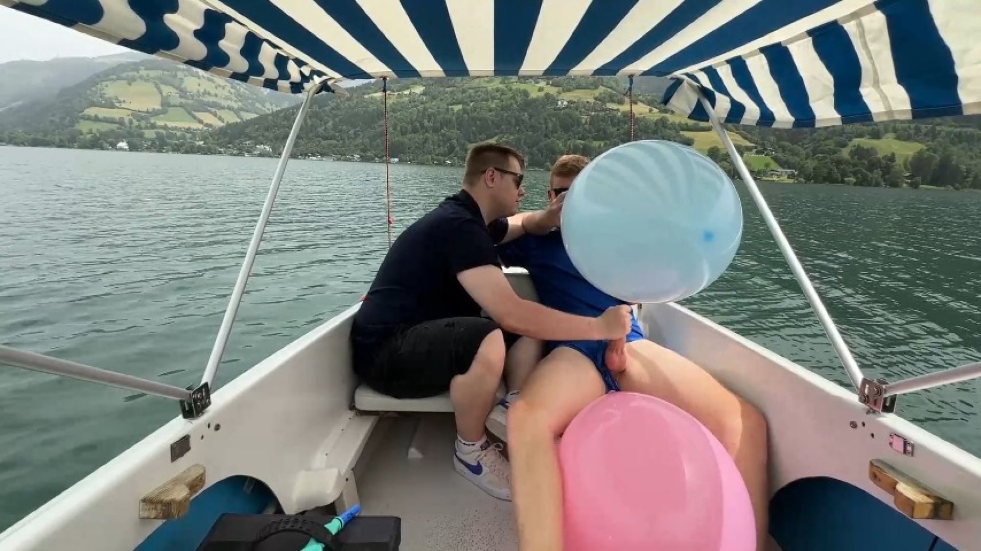 Popping Balloons on a Boat with Handjob  2/3