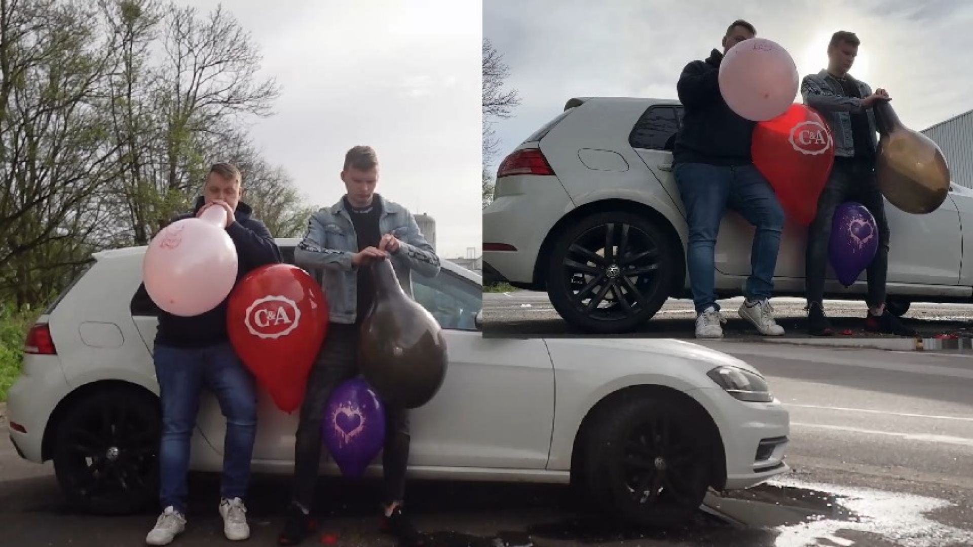 Balloons Popping fast Stop to Pop on Supermarket