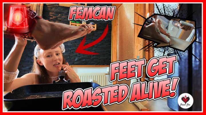 FOOT ROASTING | FemCan roasts the feet of her slave