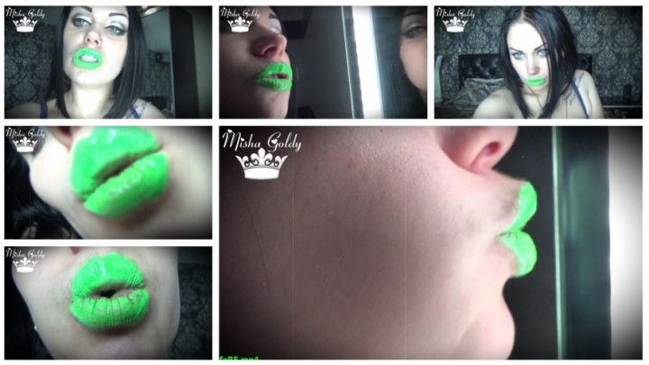 Mesmerized phosphoric glossy green lips