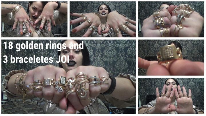 18 golden rings and 3 braceletes JOI