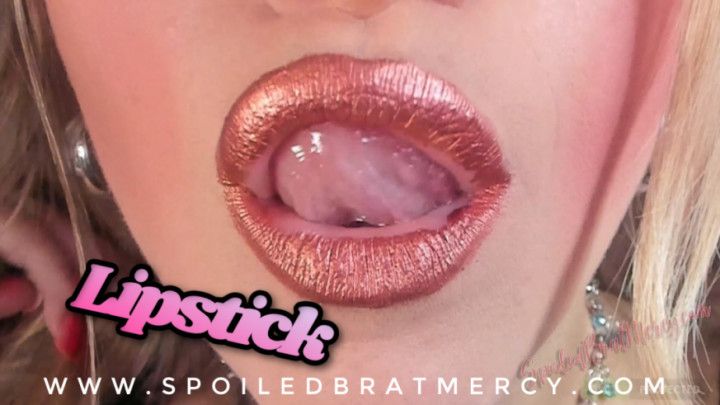 Metallic Bronze Lipstick Lips Smelling