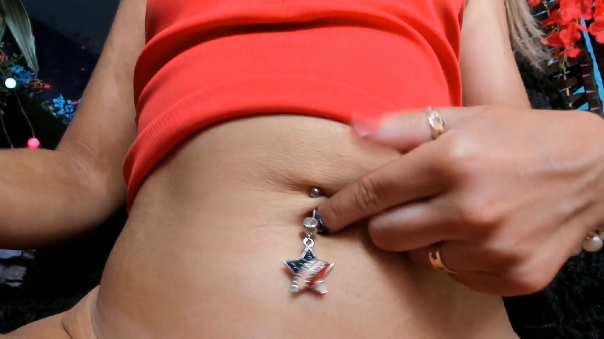 USA Star Belly Ring Fingering