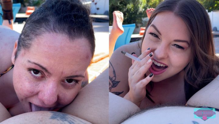 Poolside Pussy Eating and Cigarette Smoking w Sydney Screams