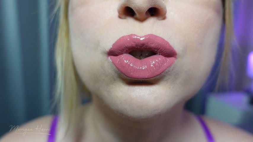 Pink Lipstick Application and POV Kisses