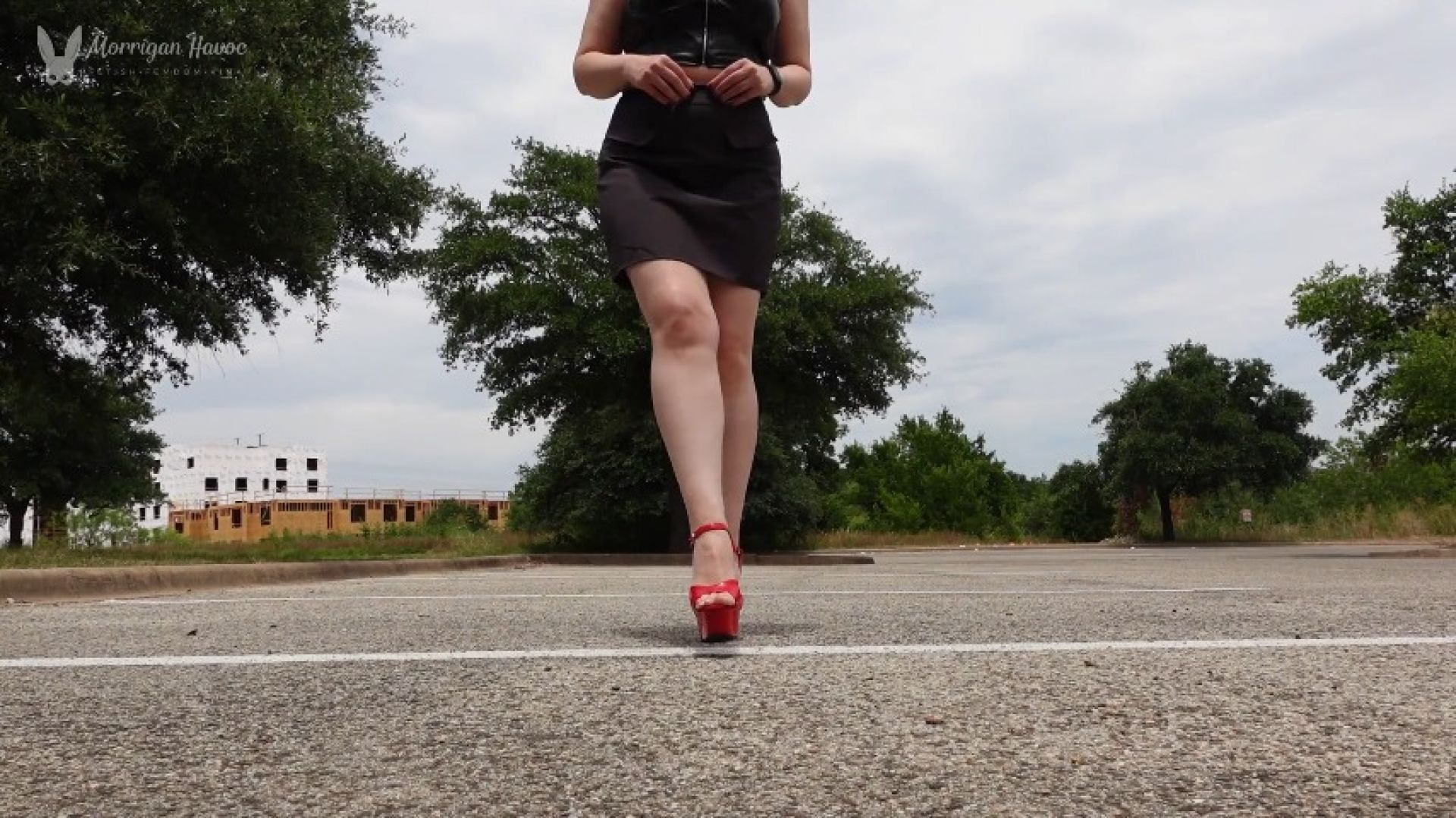 Red High Heels Outdoors