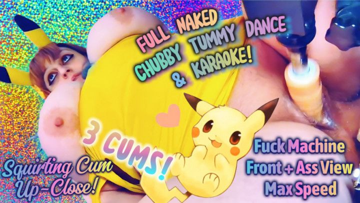 Pikachu 3 CUMS TUMMY NAKED Fuck Machine Squirting Electric