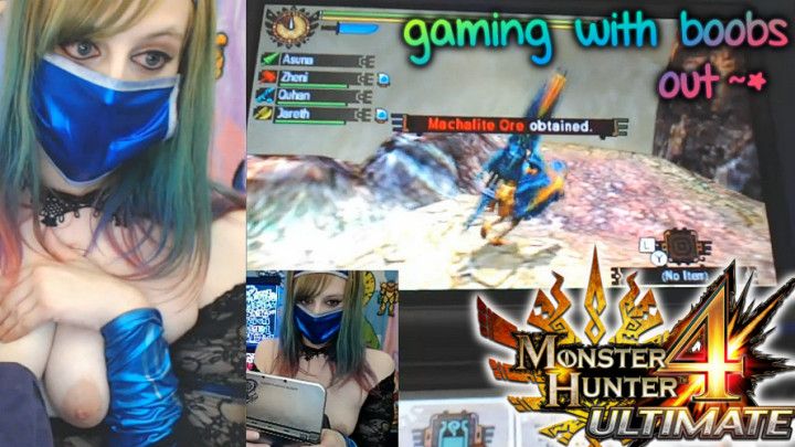 Boobs Out Gaming Monster Hunter 4 PewPew