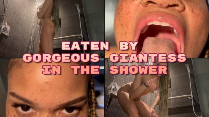 Eaten By Gorgeous Giantess In The Shower- Ebony Giantess