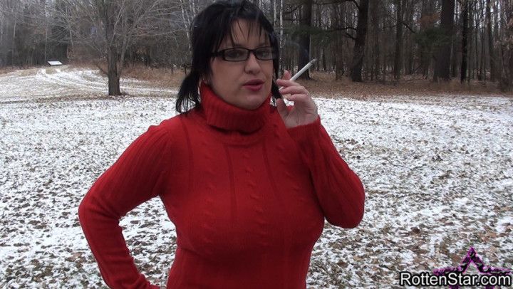 Outdoor Hazy Sweater Smoking Break